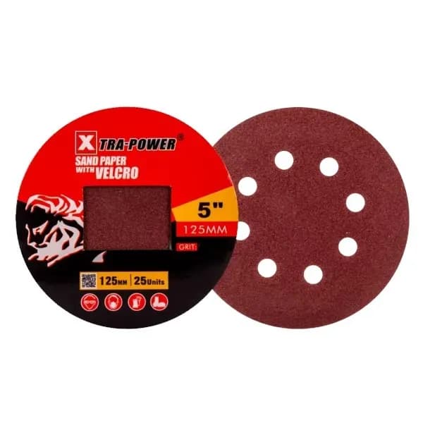 XP Sand Paper With Velcro 5" Grit 120 (100 Pcs)