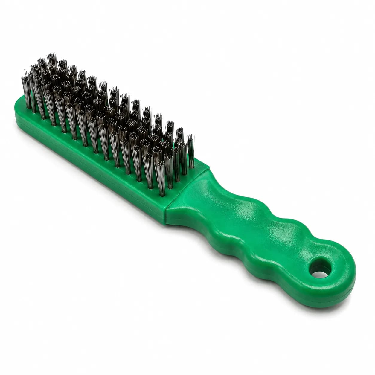 WS Wire Brush Green PVC Handle (12 Pcs)